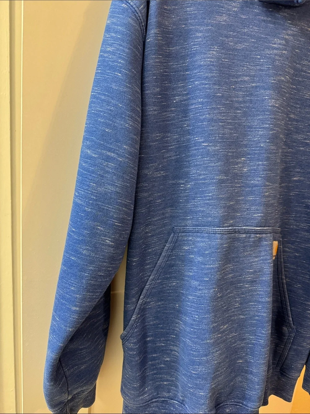 Carhartt Blue Heather Hooded Sweatshirt with Sleeve Logo Size 3XL Loose Fit - Picture 6 of 9